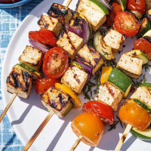 Tofu, Tomato, and Zucchini Kebabs
