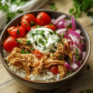 crockpot chicken shawarma bowl