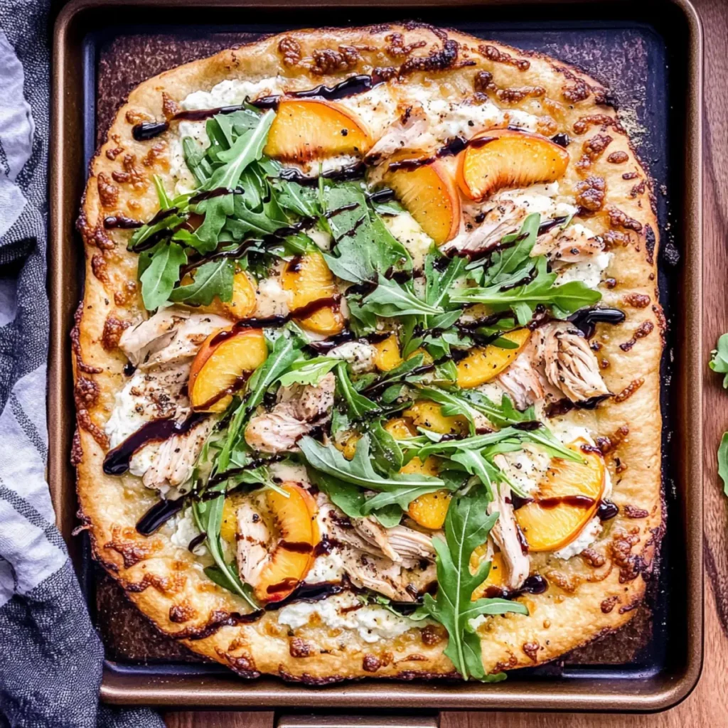 Chicken Peach Ricotta Pizza