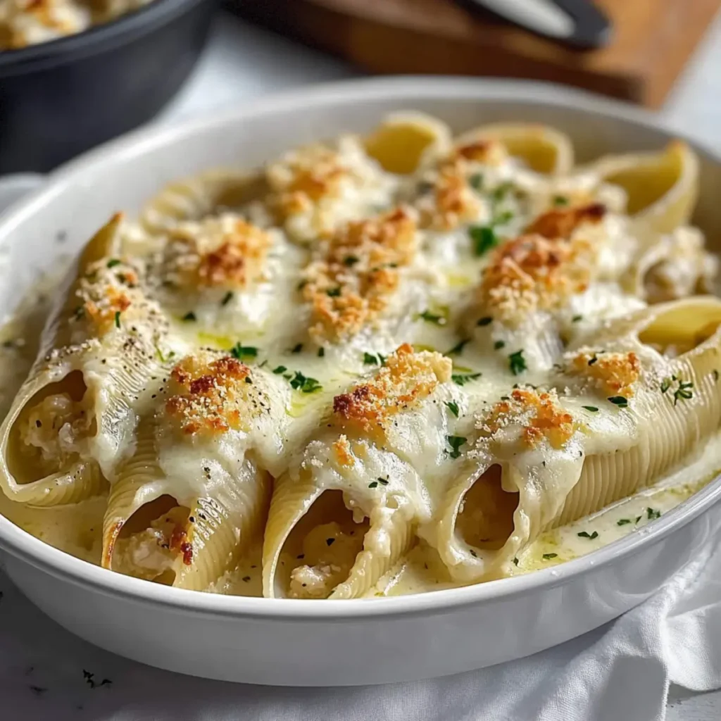 Creamy Seafood Stuffed Shells