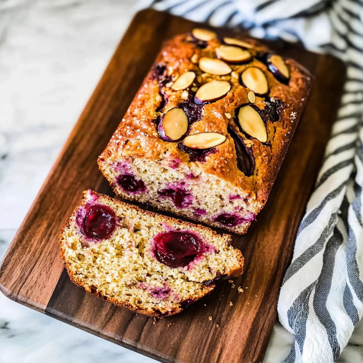 Plum & Sourdough Quick Bread
