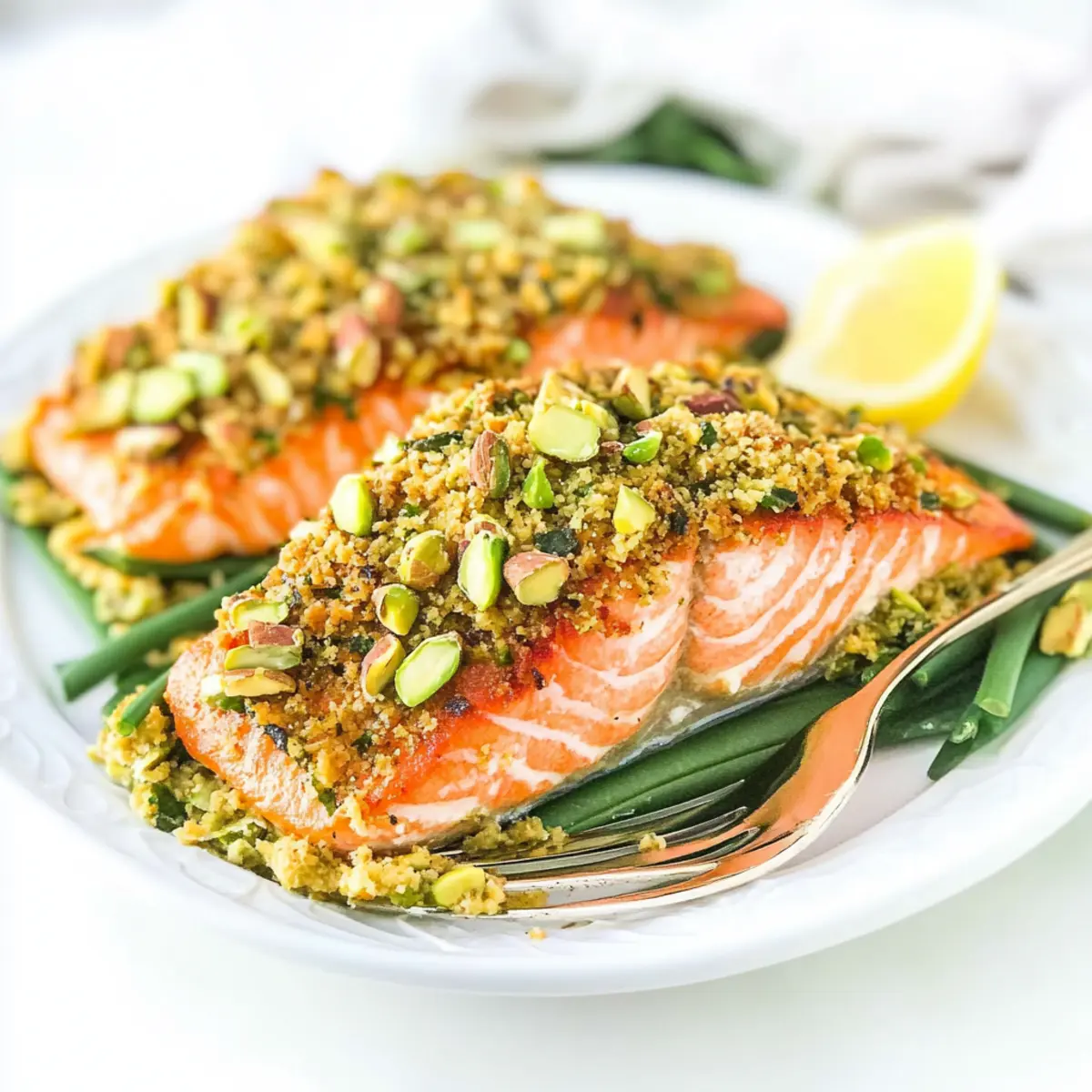 Baked Pistachio and Parmesan Crusted Salmon
