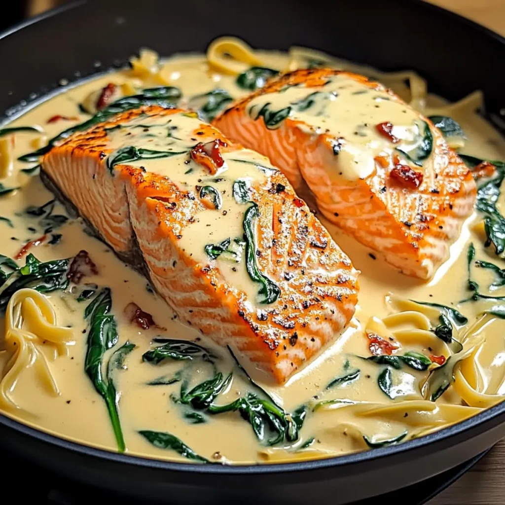 Creamy Salmon Florentine Dream: Dinner in a Snap!