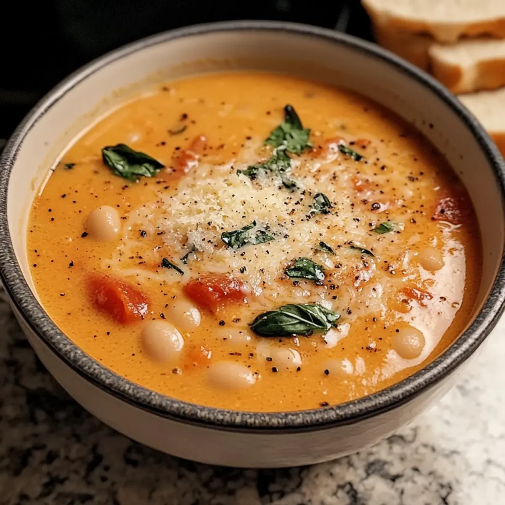 Parmesan Tomato and Cannellini Bean Soup