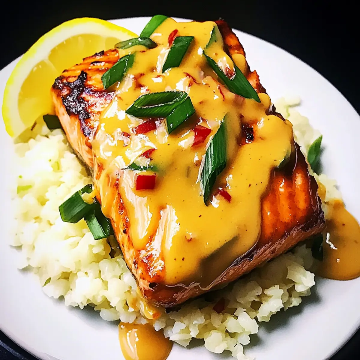 Bang Bang Salmon with Cauliflower Rice