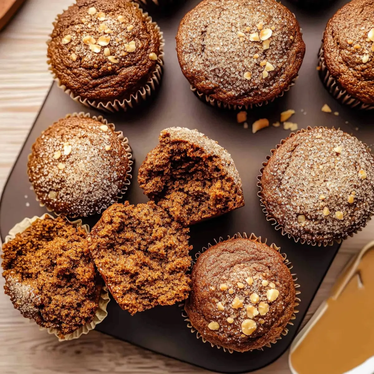 Spiced Molasses Gingerbread Muffins