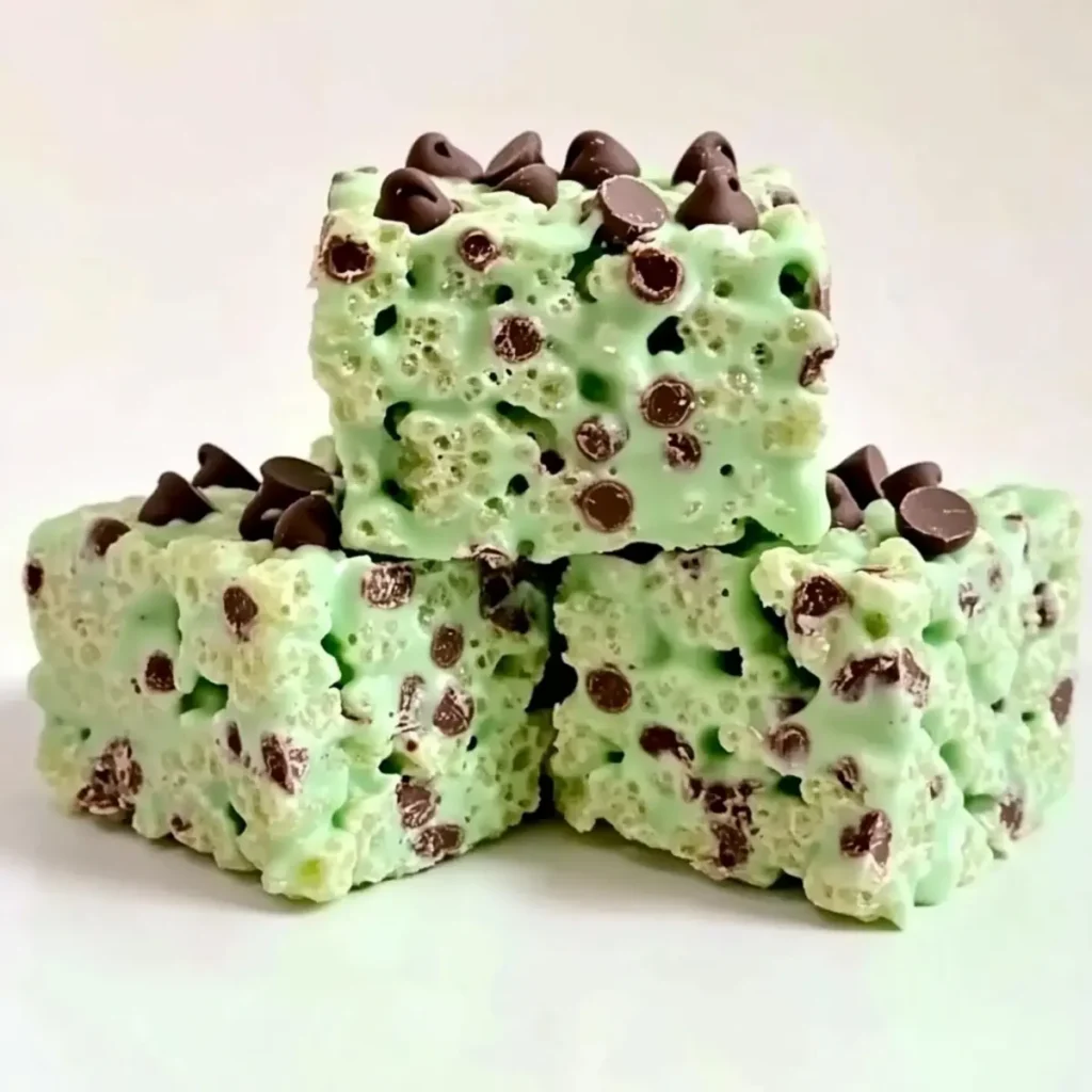 Mint Chocolate Chip Rice Krispie Treats