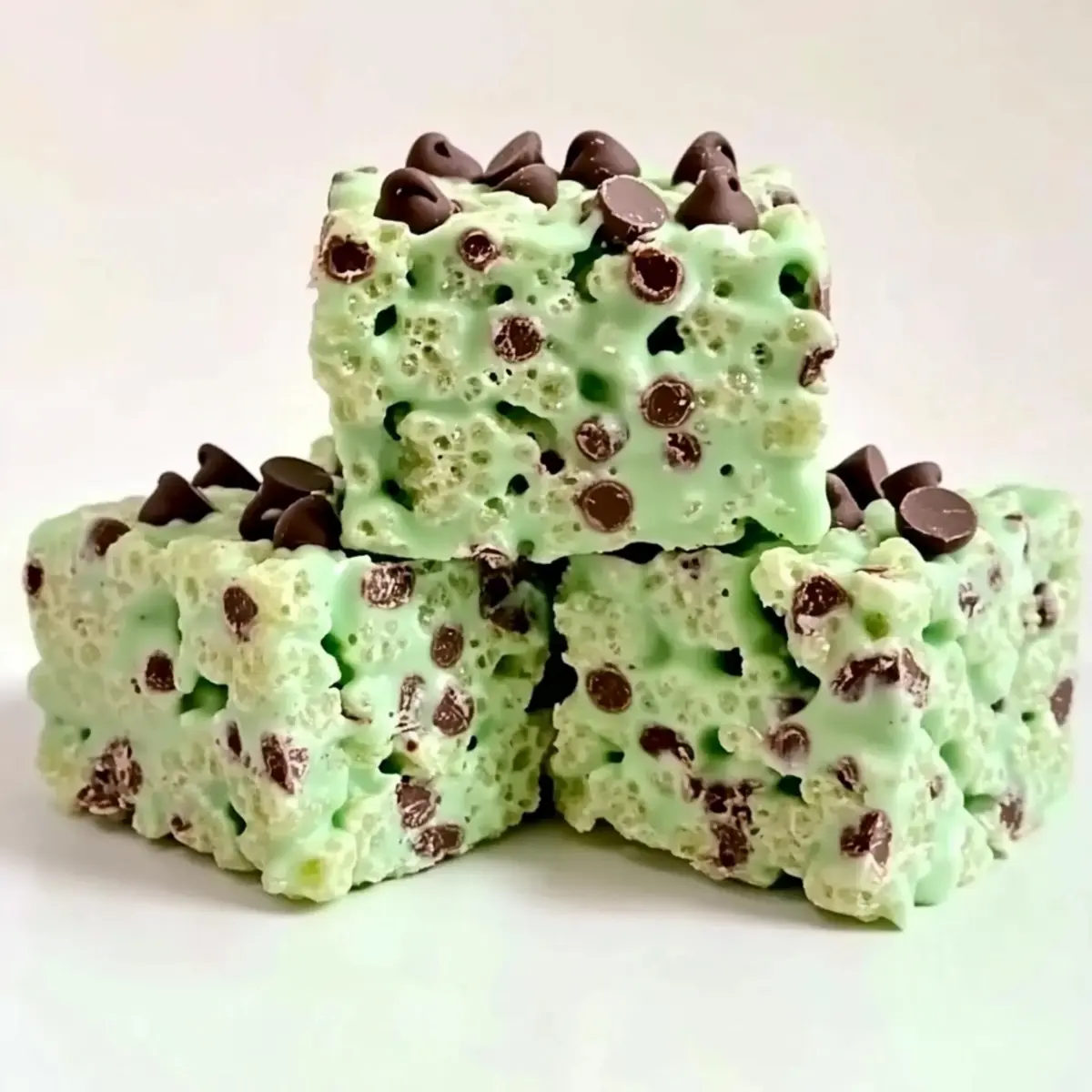 Mint Chocolate Chip Rice Krispie Treats