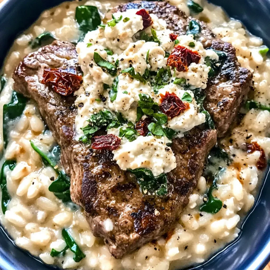 Steak Gorgonzola Alfredo Risotto