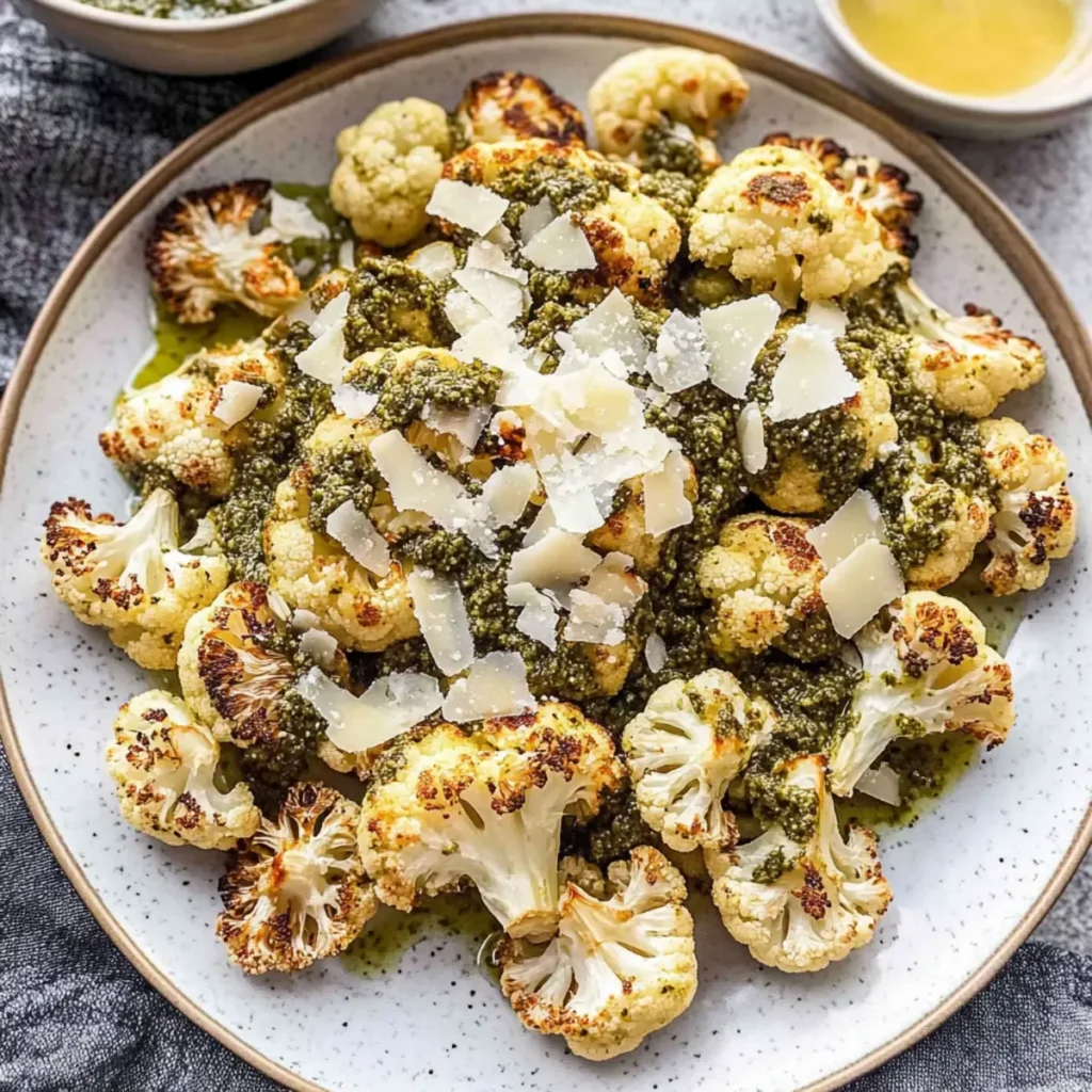 Parmesan Pesto Roasted Cauliflower