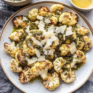 Parmesan Pesto Roasted Cauliflower
