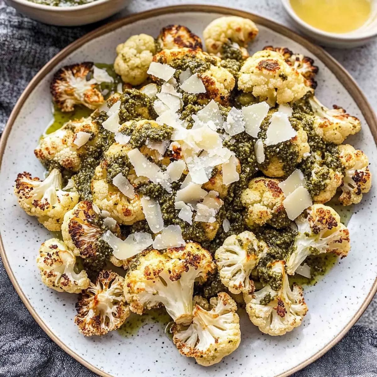 Parmesan Pesto Roasted Cauliflower