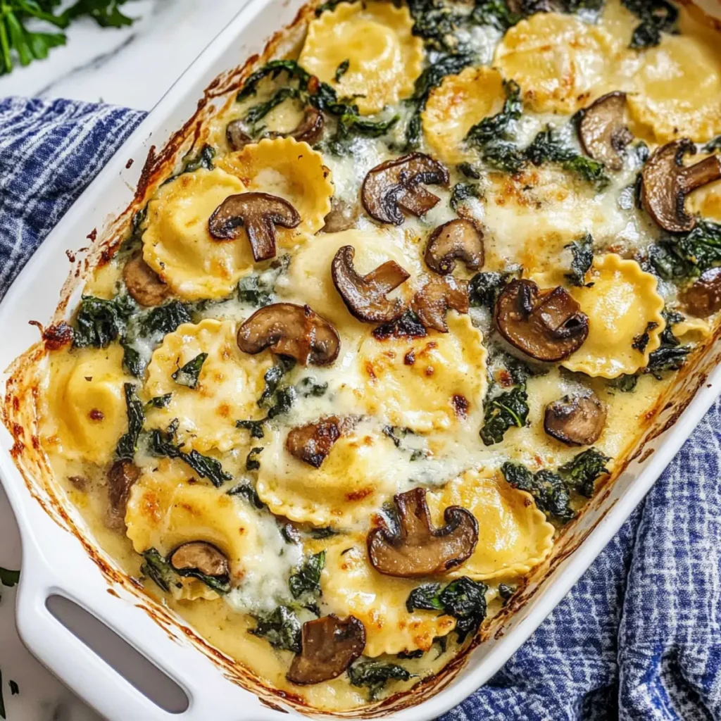 Mushroom Ravioli Casserole