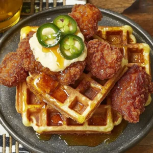 Cornbread Waffles With Spicy Chicken