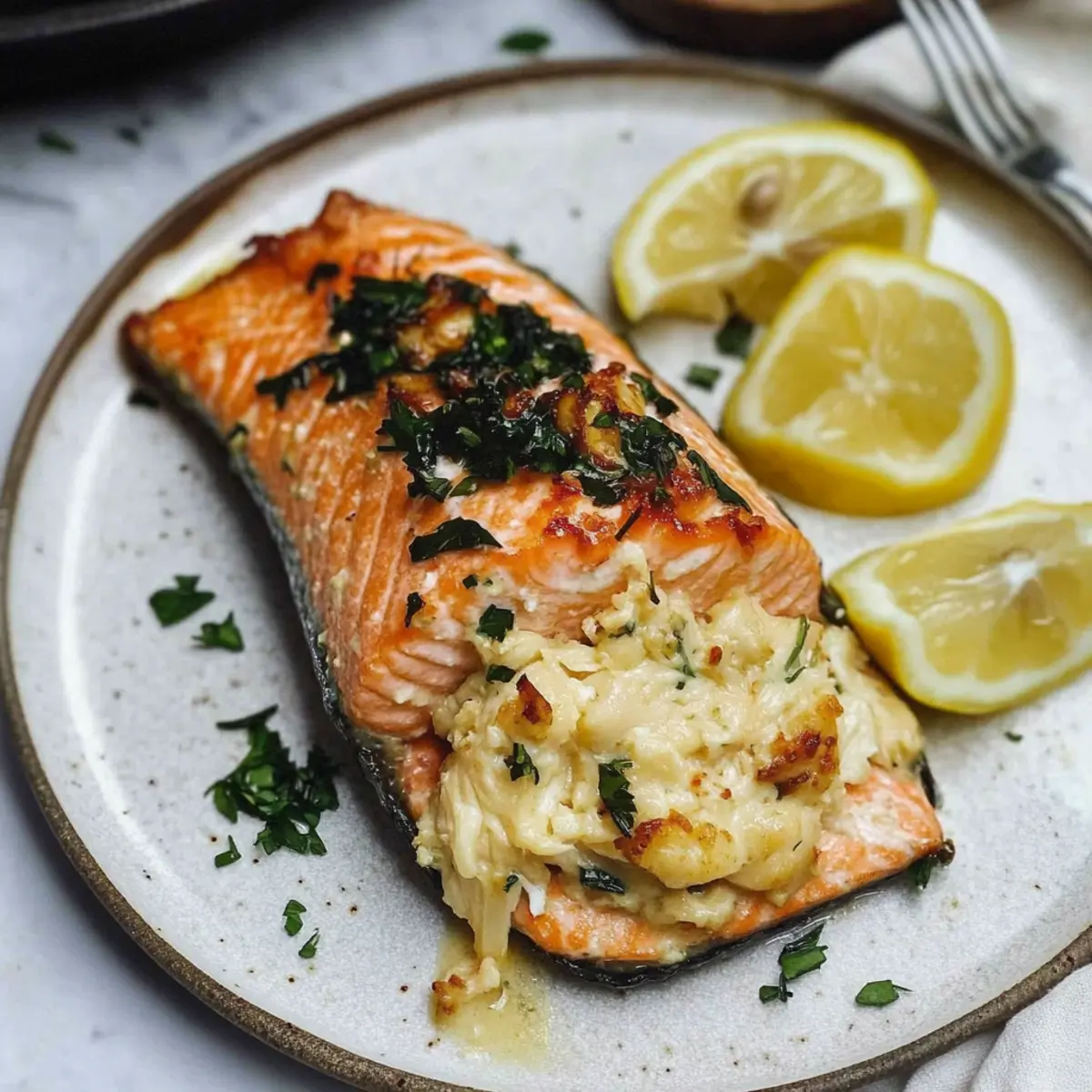 Crab Stuffed Salmon