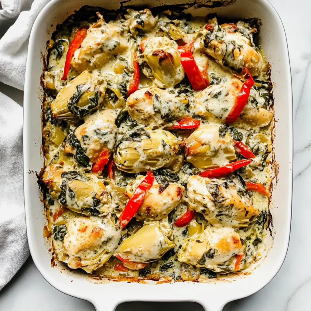 Spinach Artichoke Chicken Bake