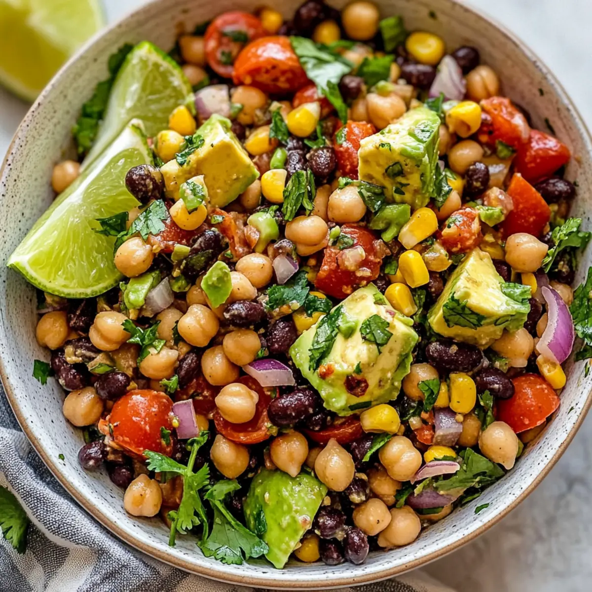 Southwest Chickpea Black Bean Salad