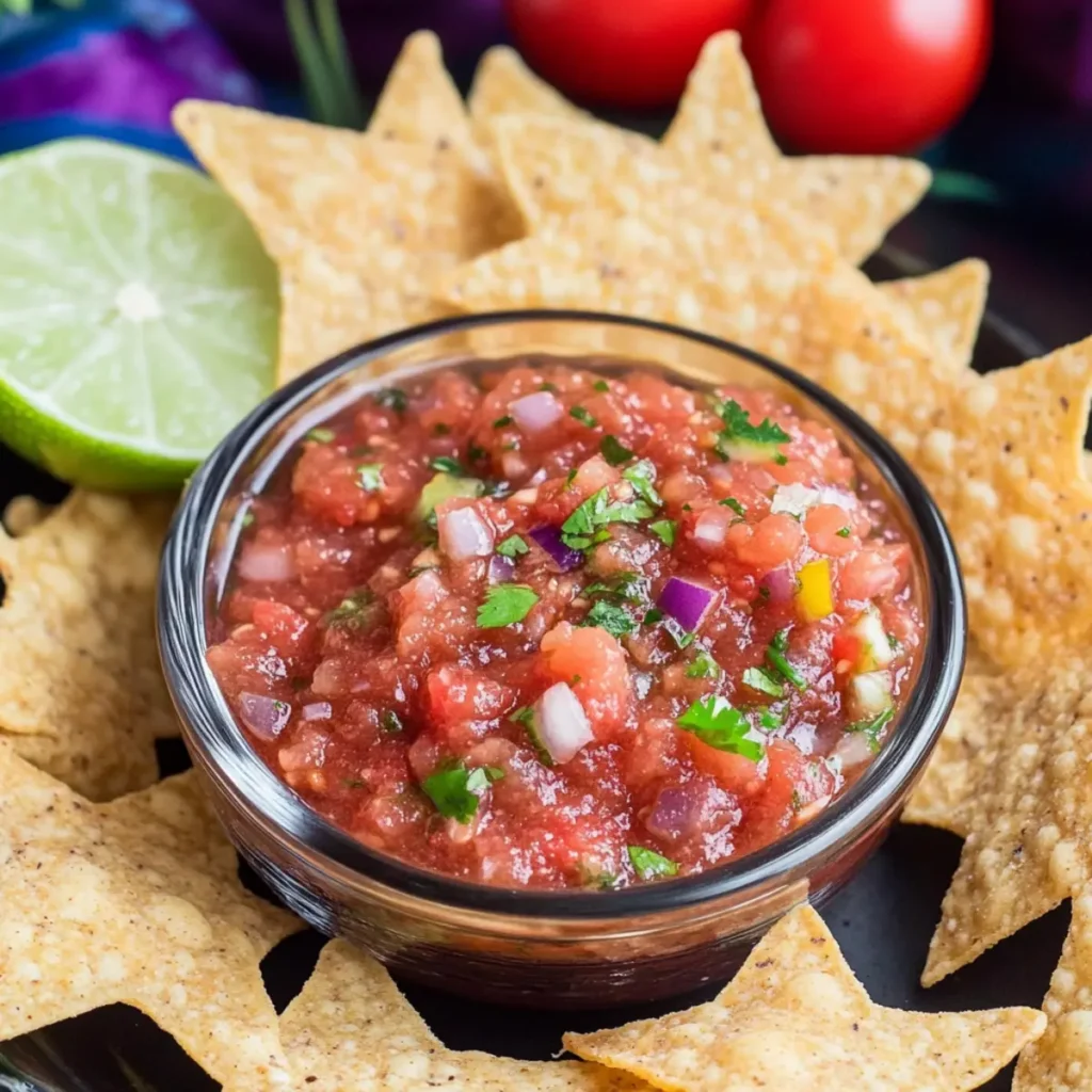 Homemade Salsa and Star Chips