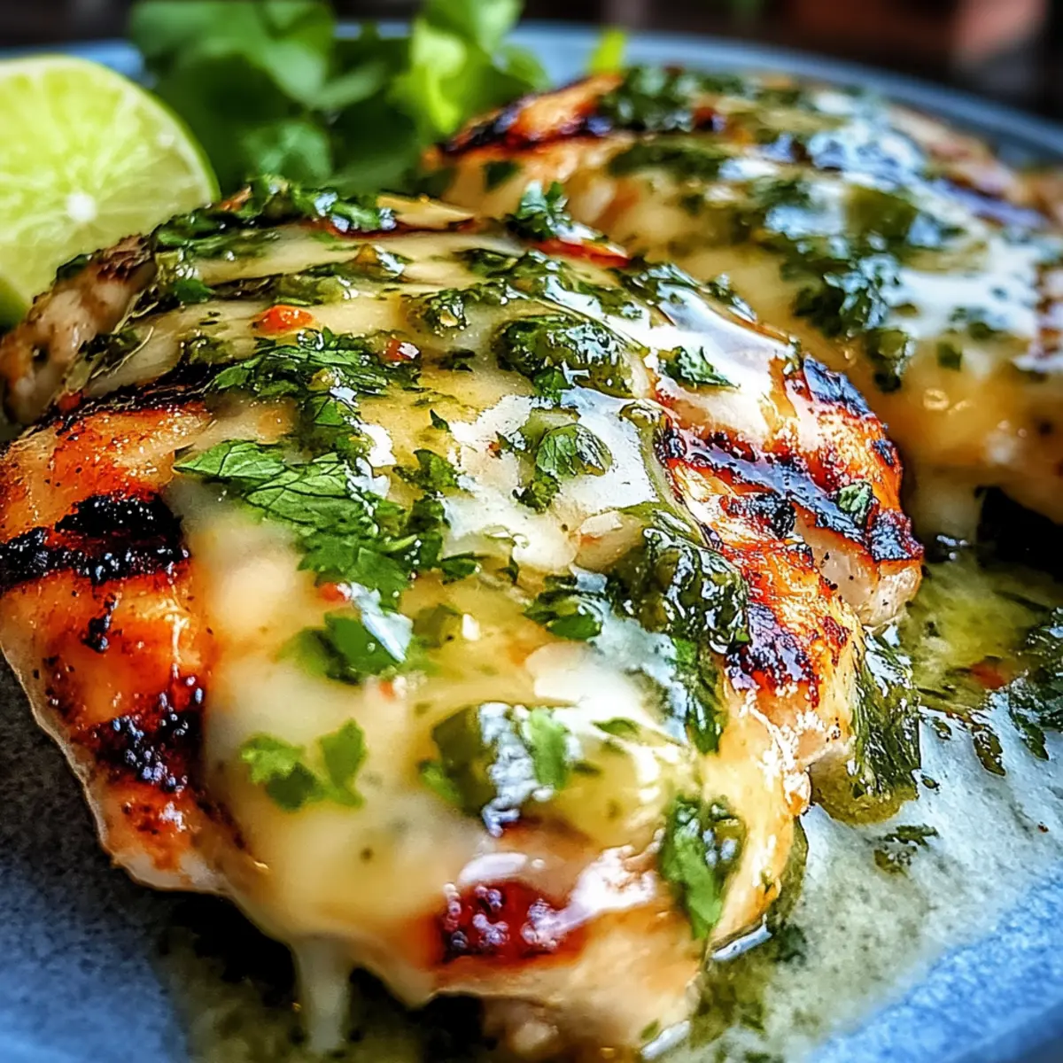 Grilled Salsa Verde Pepper Jack Chicken