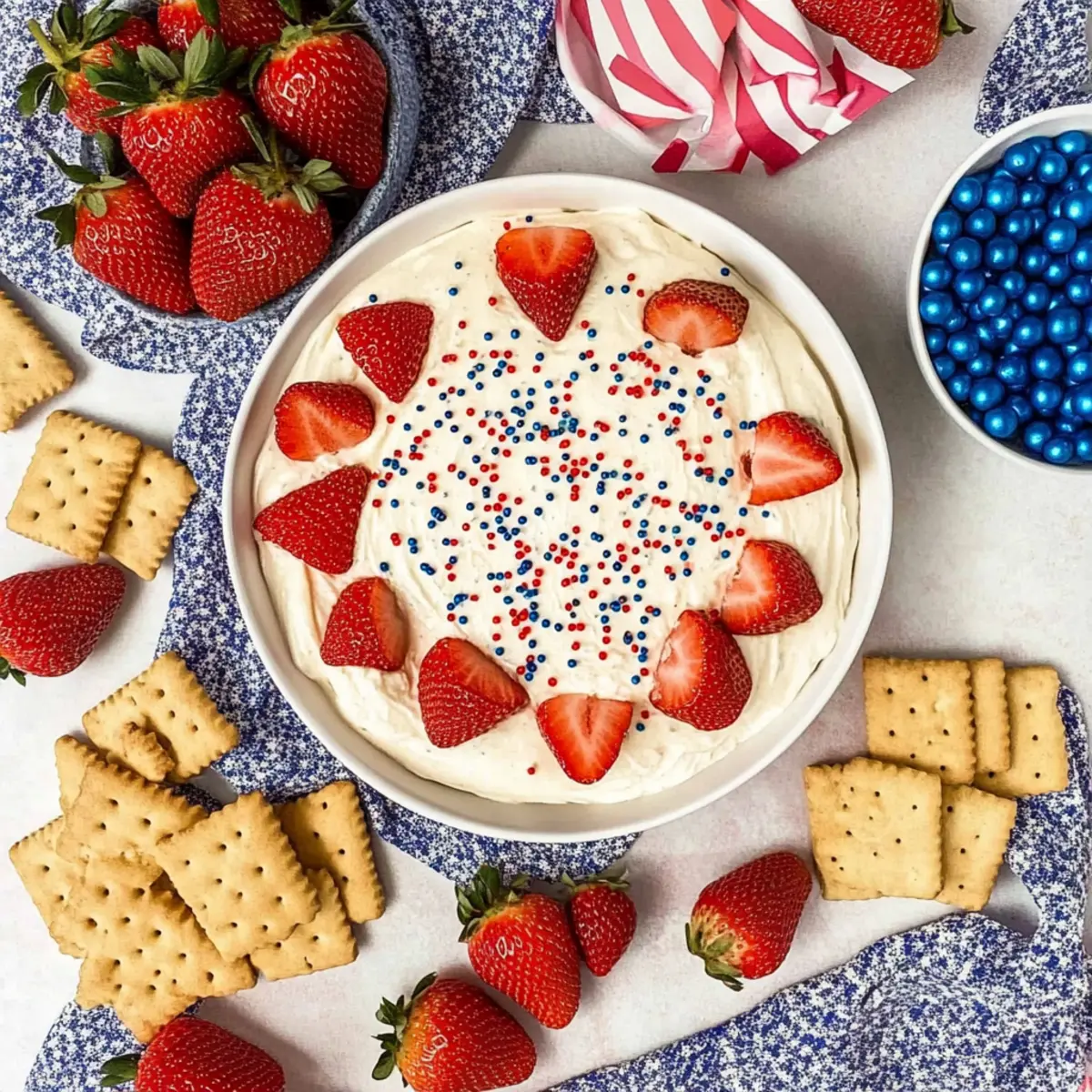 Red White and Blue Funfetti Cake Dip