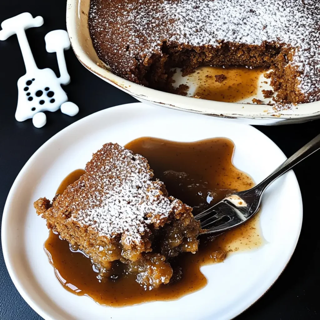 Irresistible Warm Gingerbread Cake with Gooey Pudding Twist