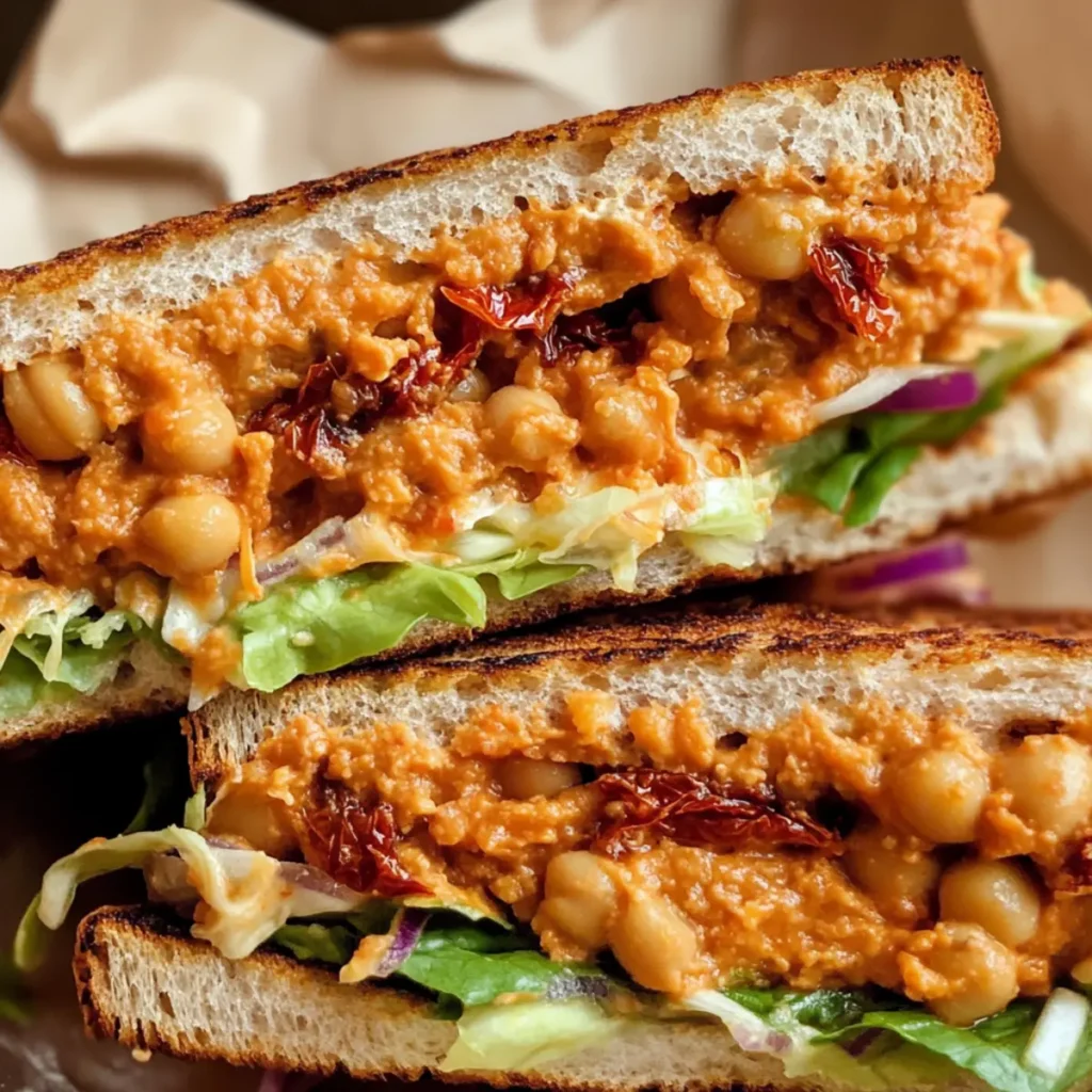 Tomato Romesco Chickpea Salad Sandwich That Delivers Flavor