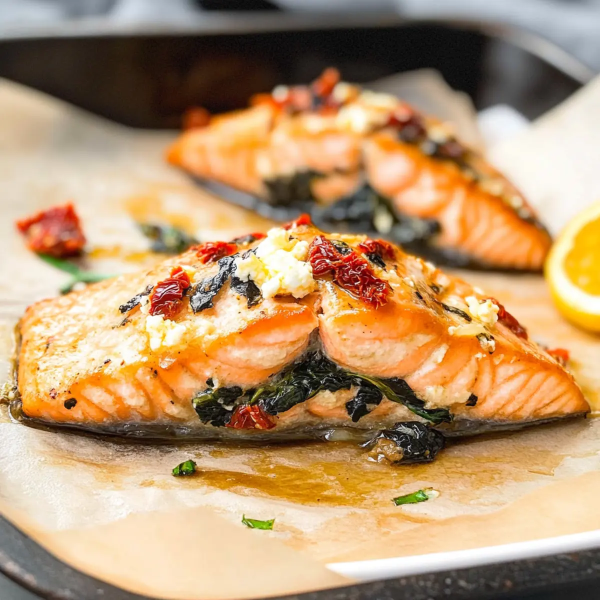 Mediterranean Stuffed Salmon