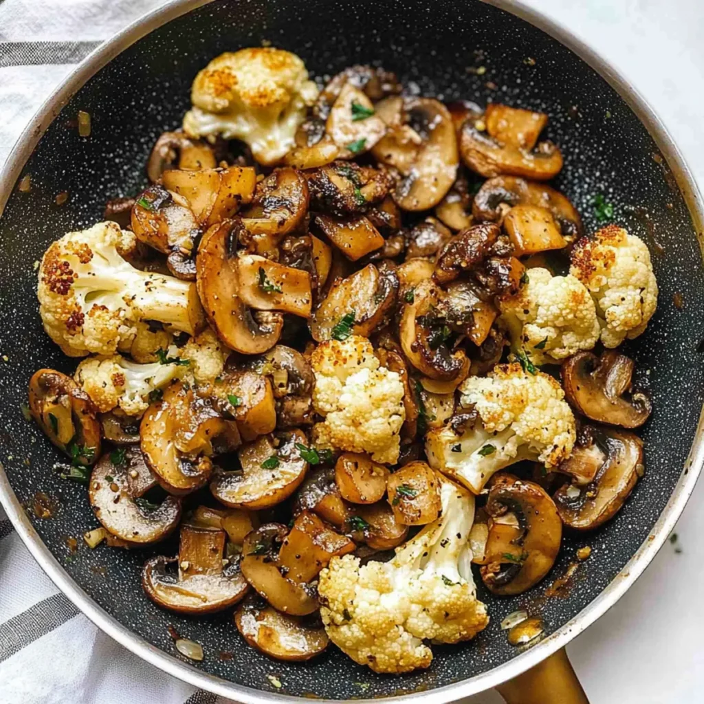 Garlic Mushrooms Cauliflower Skillet