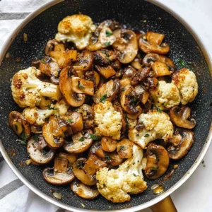 Garlic Mushrooms Cauliflower Skillet