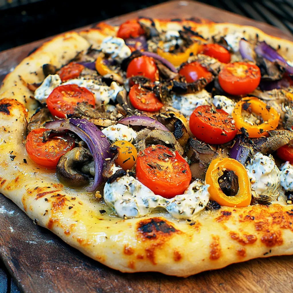 Gyro Pizza with a Tzatziki Drizzle