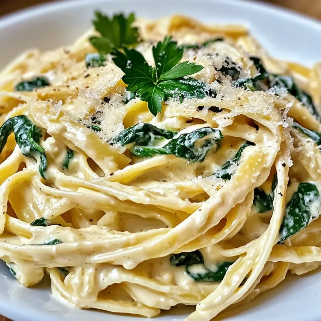Spinach Artichoke Alfredo Pasta