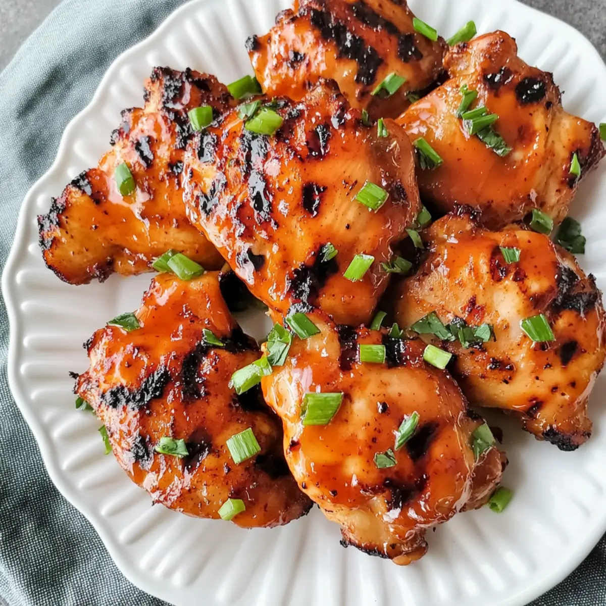 Grilled Honey Buffalo Chicken Thighs