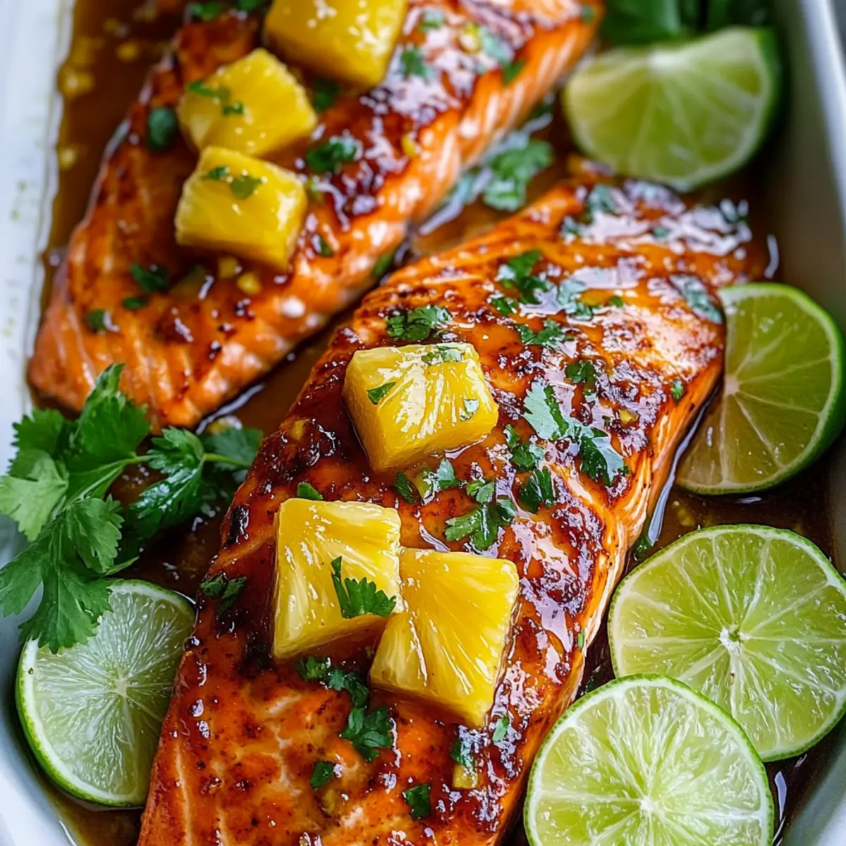 Baked Pineapple Salmon for Two