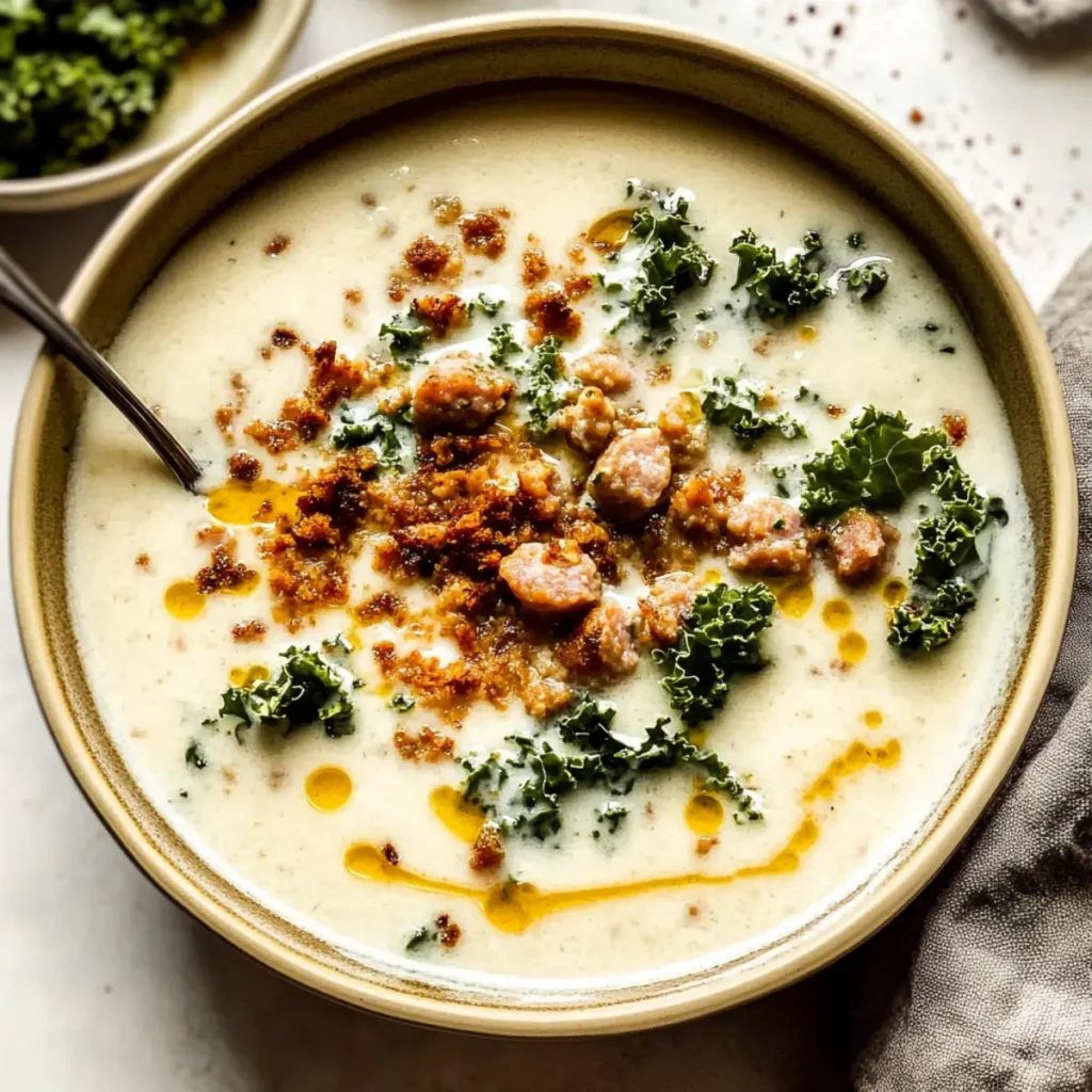 Cauliflower Sausage Kale Soup