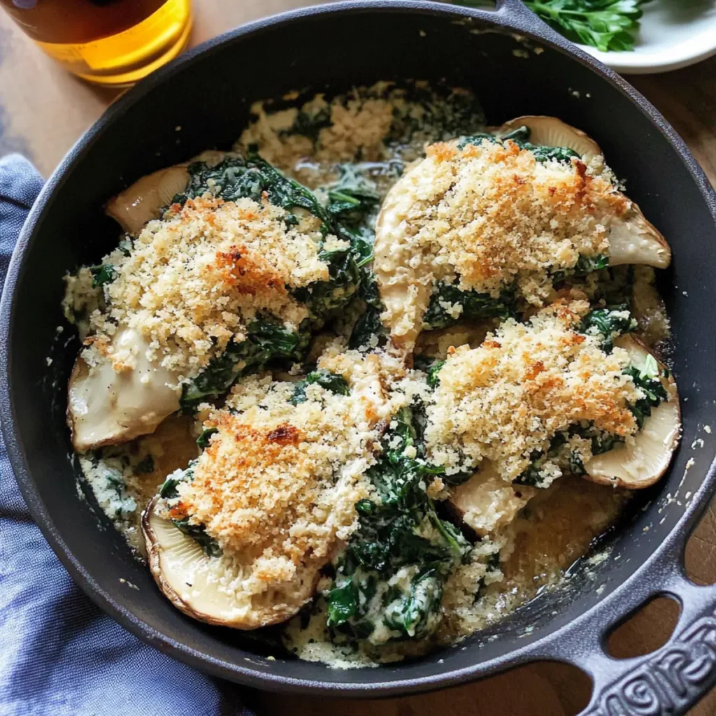 Oyster Mushrooms Rockefeller
