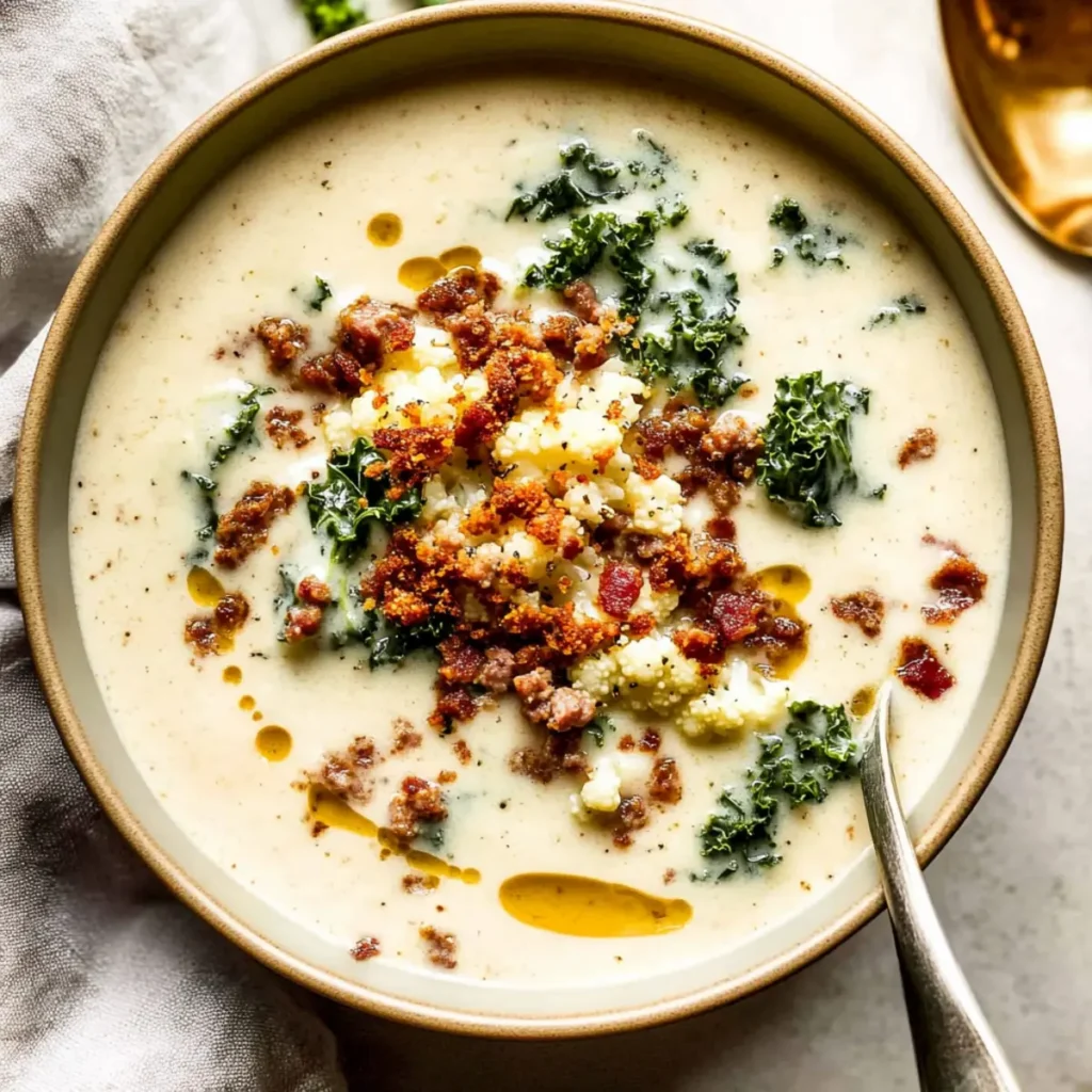 Cauliflower Sausage Kale Soup