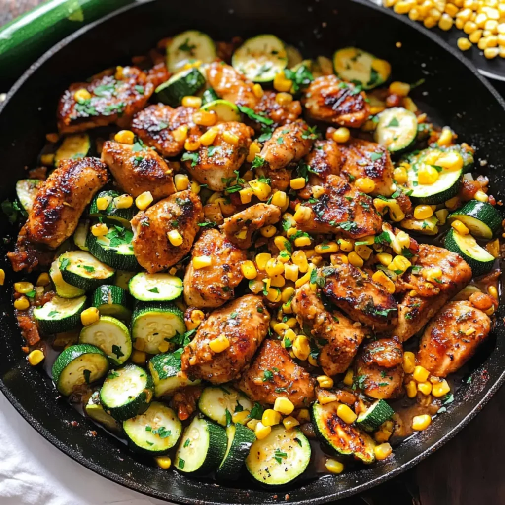 Garlic Butter Chicken with Zucchini and Corn