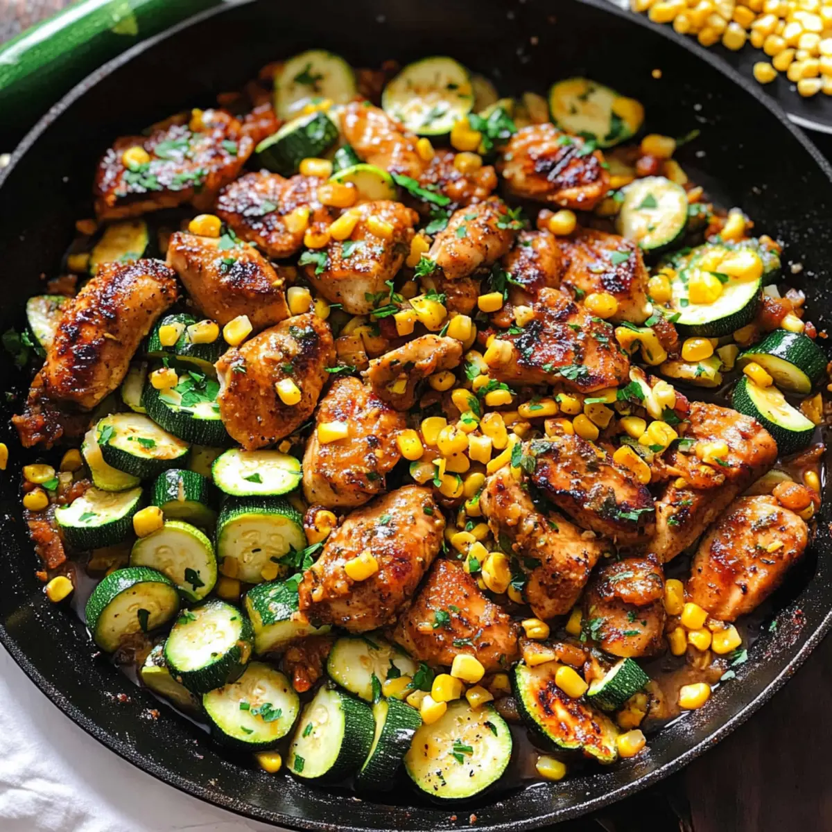 Garlic Butter Chicken with Zucchini and Corn