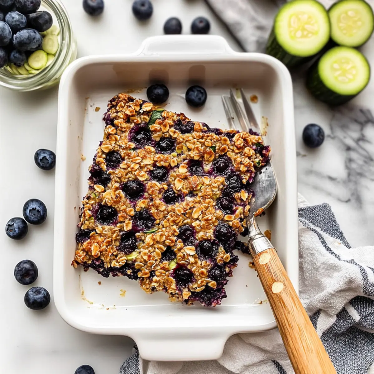 Zucchini Blueberry Baked Oatmeal