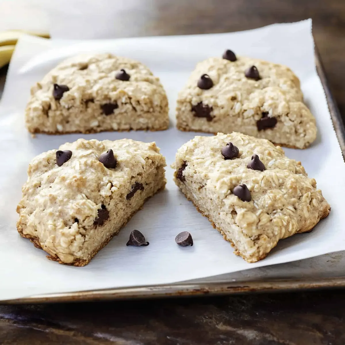 Banana Oatmeal Chocolate Chip Scones