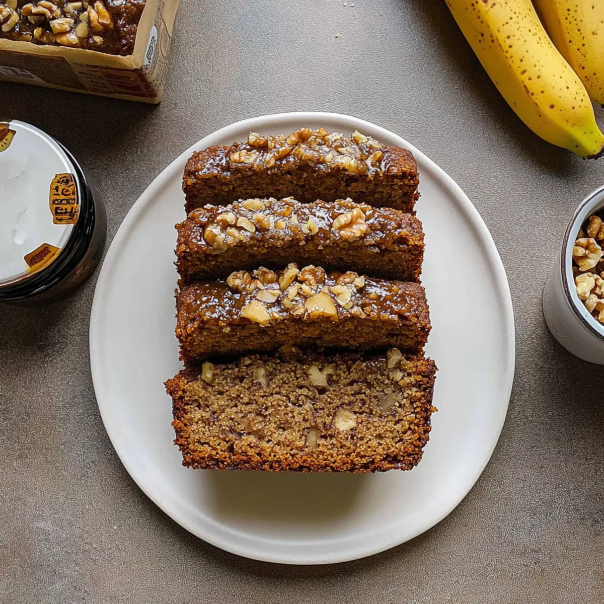 Walnut Banana Bread with Molasses