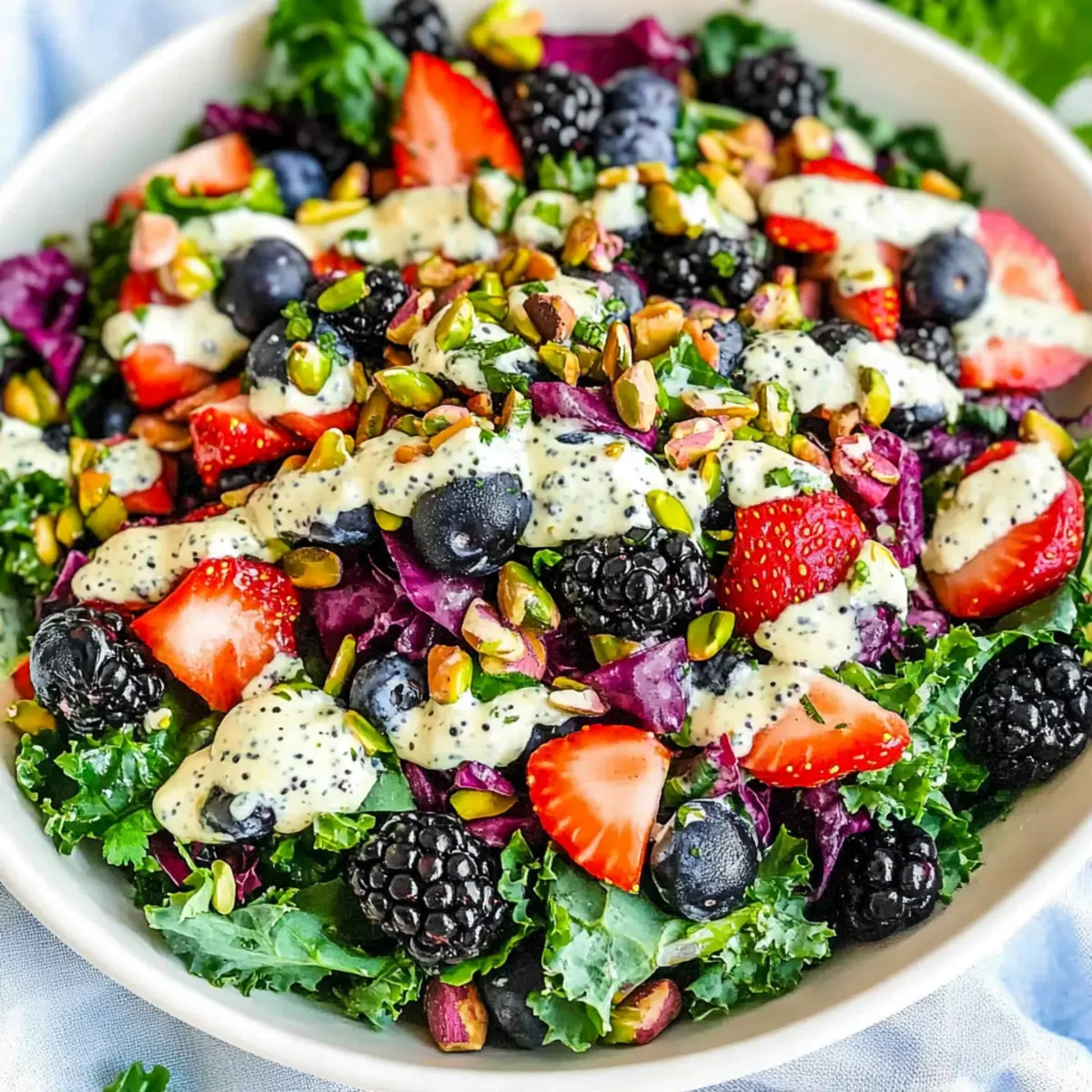 Berry Salad with Creamy Lemon Herb Dressing