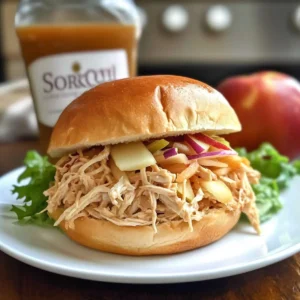 Slow Cooker Apple Cider Chicken Sandwiches