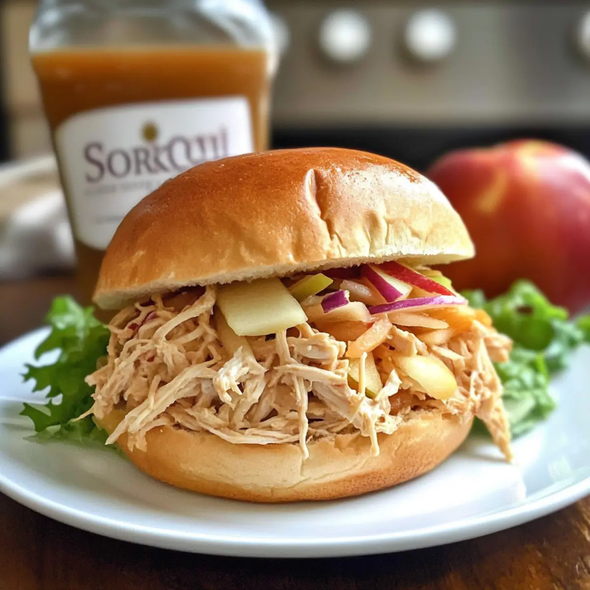 Slow Cooker Apple Cider Chicken Sandwiches