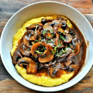 Polenta and Red Wine Mushrooms