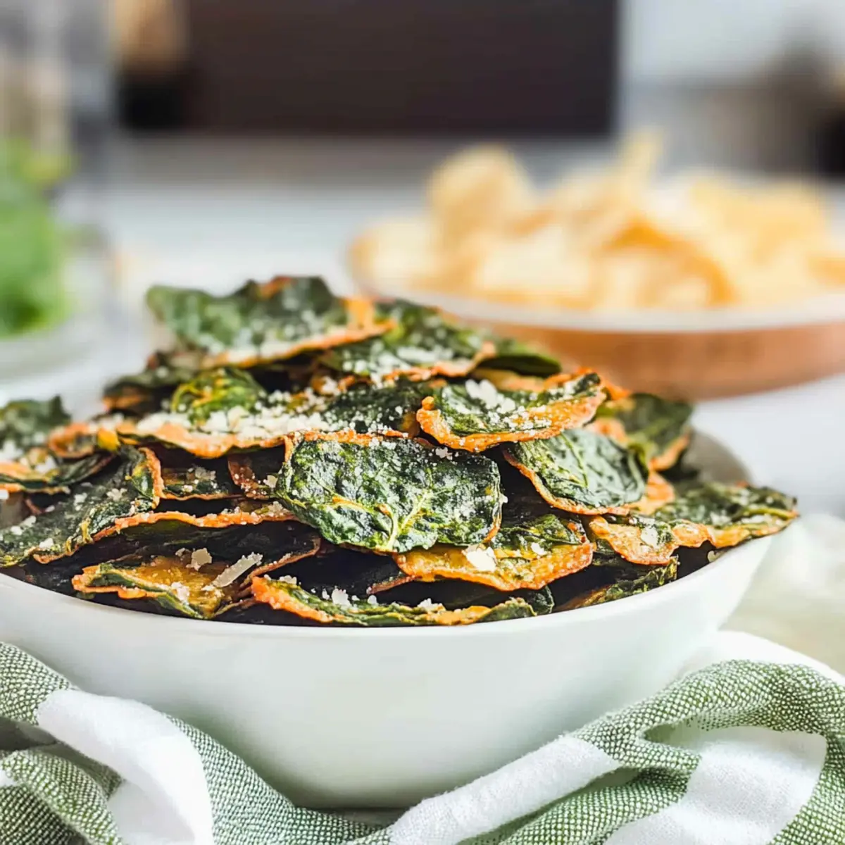 Keto Spinach Chips with Parmesan