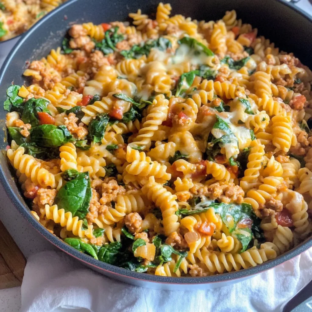 Tuscan Pasta with Ground Turkey