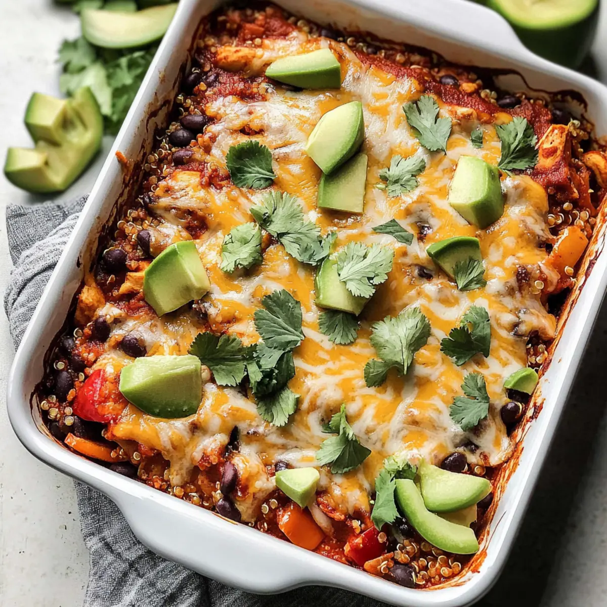 Chicken Enchilada Quinoa Bake