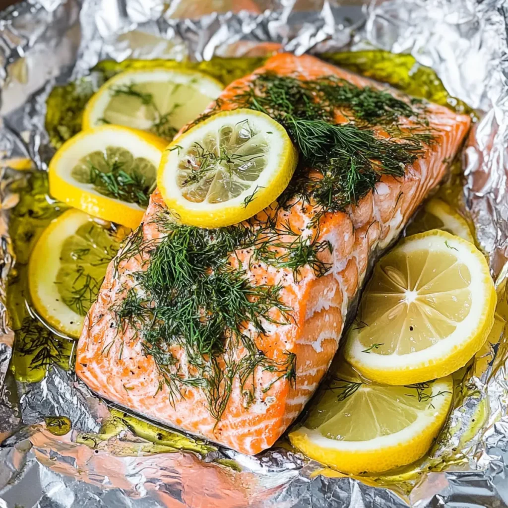 Juicy Grilled Salmon with Zesty Lemon and Fresh Dill Delight