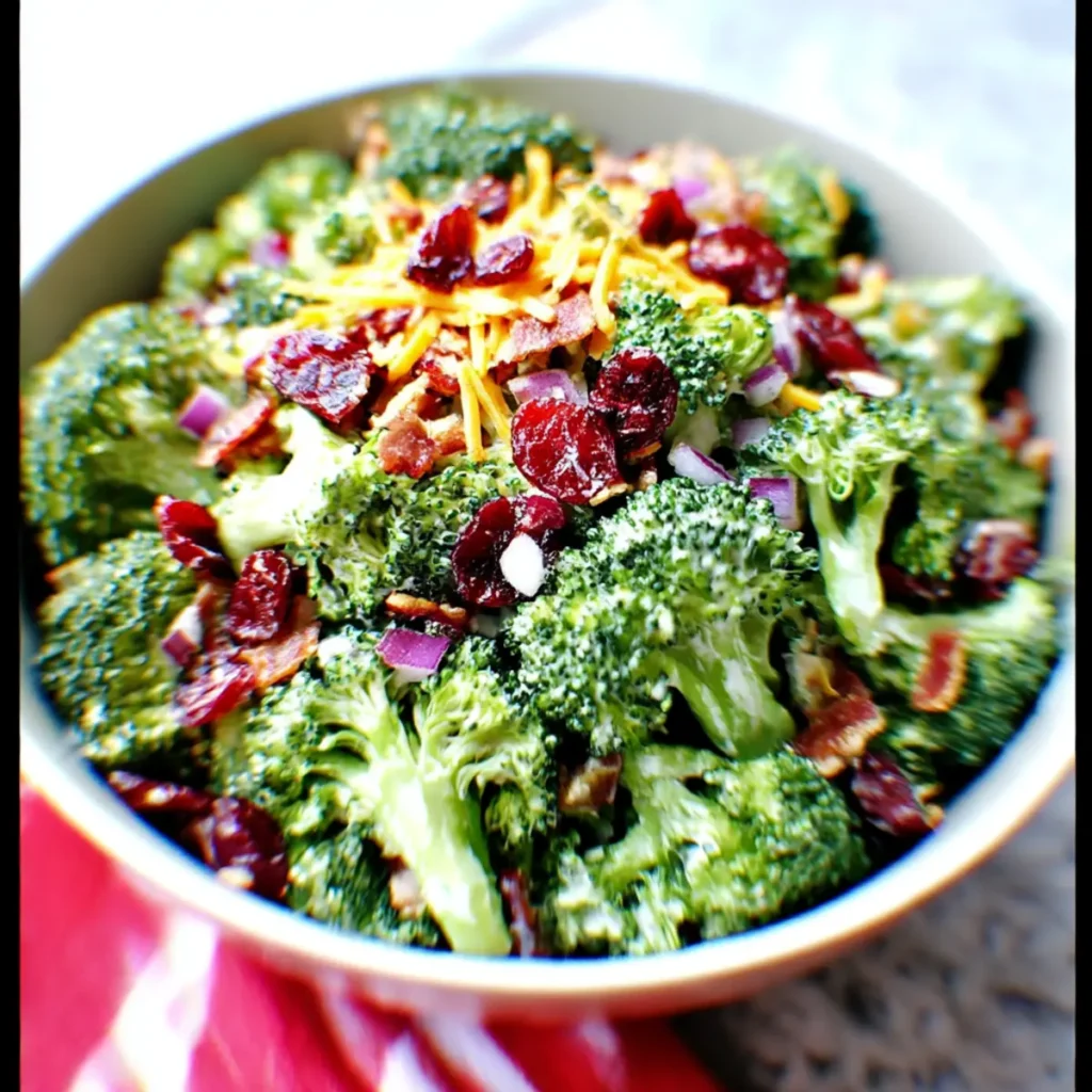 Delightful Broccoli Salad with Bacon and Dried Cranberries